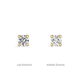 Mini piercing de orelha clássico de ouro maciço 14K 3MM