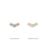 Piercing de orelha curvado em ouro maciço 14K
