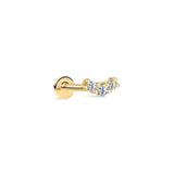 Piercing de orelha curvado em ouro maciço 14K