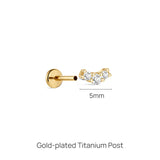 Piercing de orelha curvado em ouro maciço 14K