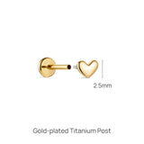 Piercing de orelha SweetHeart em ouro maciço 14K