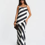 Mono Stripe Maxi Dress