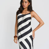 Mono Stripe Maxi Dress