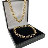 8MM GOLD DIAMOND CUT PATTERNED BELCHER SET