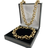 12MM GOLD DIAMOND CUT PATTERNED BELCHER SET