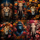 5D Animal Among Flowers Diamond Painting New 2025 Full Rhinestone Mosaic Embroidery Cross Stitch Kit Home Decor алмазная мозаика
