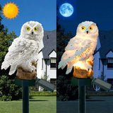Solar Owl Statue Garden Light LED Waterproof Powered Outdoor Decoration for Garden Patio, Animal Owl Shape Solar Led Light