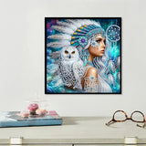5D DIY Diamond Painting Flower Kit Women and Owl Decoration DIY Alien Diamond Mosaic Art Gift Crafts Wall Home Decoration