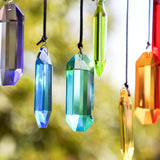 7pcs Crystal Suncatcher Prisms 3'' Indoor Window Hanging Ornament Rainbow Glass Prism Sun Catcher Decor for Home Garden Healing