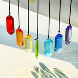 7pcs Crystal Suncatcher Prisms 3'' Indoor Window Hanging Ornament Rainbow Glass Prism Sun Catcher Decor for Home Garden Healing