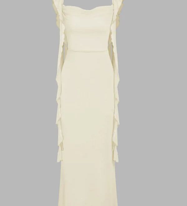 Sensational Dress Backless Spaghetti Strap Dress Monochrome Adjustable Sash Dress Lightweight Summery Bohemian Dresses