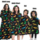 Winter Extra Long Hoodies for Women Homewear Adult Cartoon Sweatshirt Big Pocket Pullover Soft Cosy Wearable Oversized Blankets