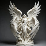 Light Luxury 3D Printed Angel Goddess Healing Ornament Pure White Wings Desktop Decoration Home Craft Art Gift For Peace