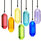 7pcs Crystal Suncatcher Prisms 3'' Indoor Window Hanging Ornament Rainbow Glass Prism Sun Catcher Decor for Home Garden Healing