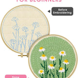 CHENISTORY Diy Punch Needle Embroidery Starter Kits For Beginner Cartoon Cute Animals Poking Embroidery Yarn Painting Arts