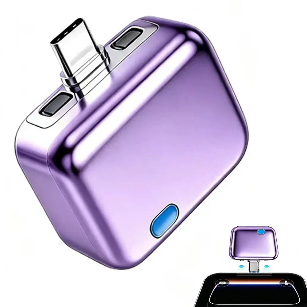 140W auto-stop charging adapter in purple