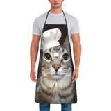 Gangsta Chef Cat Cooking Chicken Leg Apron  Barbecue Manicure Kitchen Accessories Cute Household Aprons without Pocket