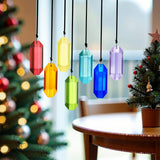 7pcs Crystal Suncatcher Prisms 3'' Indoor Window Hanging Ornament Rainbow Glass Prism Sun Catcher Decor for Home Garden Healing