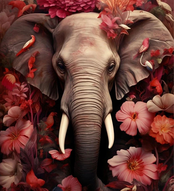 5D Animal Among Flowers Diamond Painting New 2025 Full Rhinestone Mosaic Embroidery Cross Stitch Kit Home Decor алмазная мозаика