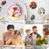 CHENISTORY Diy Punch Needle Embroidery Starter Kits For Beginner Cartoon Cute Animals Poking Embroidery Yarn Painting Arts