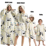 Winter Extra Long Hoodies for Women Homewear Adult Cartoon Sweatshirt Big Pocket Pullover Soft Cosy Wearable Oversized Blankets