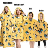 Winter Extra Long Hoodies for Women Homewear Adult Cartoon Sweatshirt Big Pocket Pullover Soft Cosy Wearable Oversized Blankets