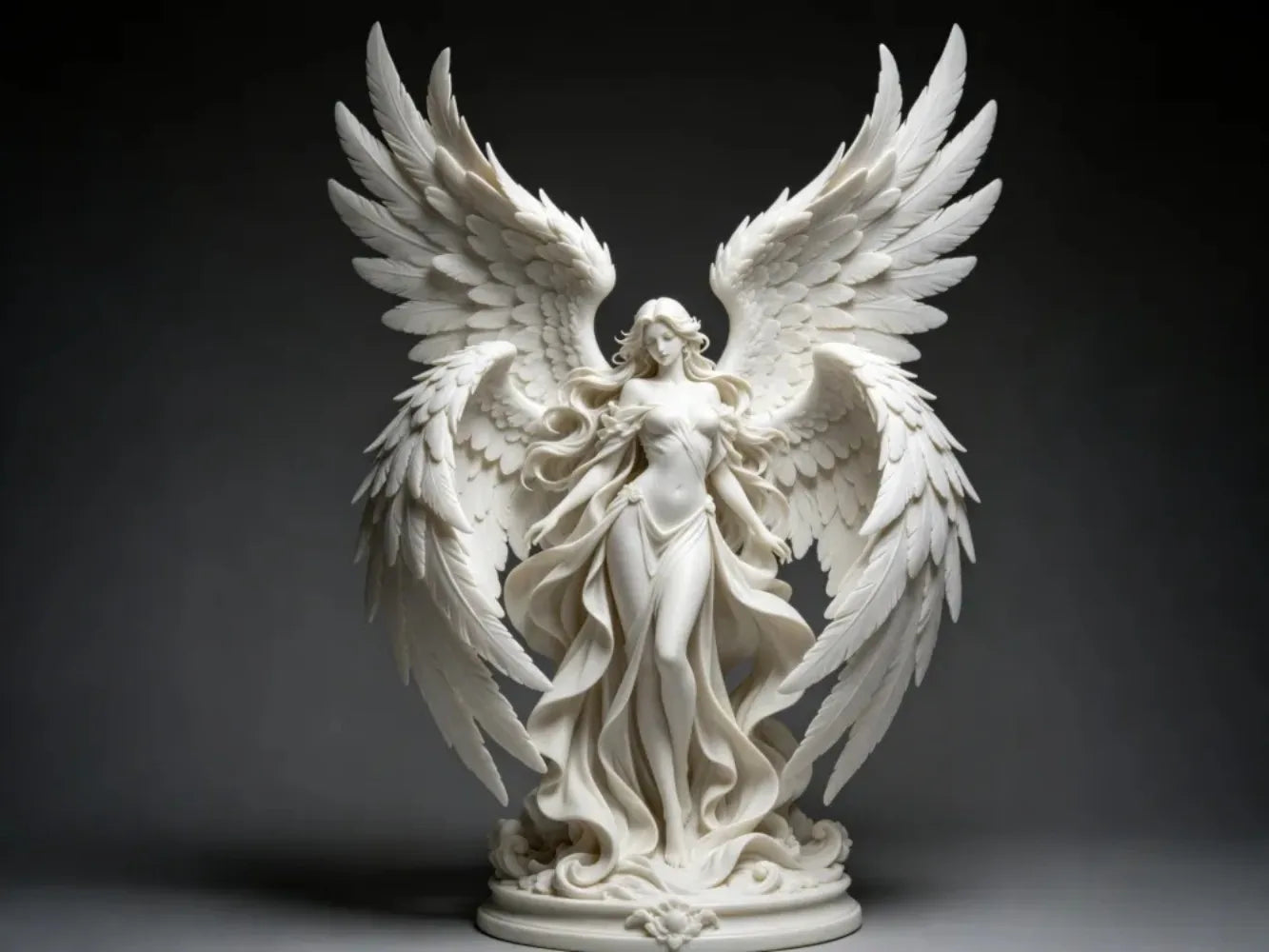 Light Luxury 3D Printed Angel Goddess Healing Ornament Pure White Wings Desktop Decoration Home Craft Art Gift For Peace