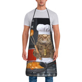 Gangsta Chef Cat Cooking Chicken Leg Apron  Barbecue Manicure Kitchen Accessories Cute Household Aprons without Pocket