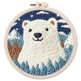 CHENISTORY Diy Punch Needle Embroidery Starter Kits For Beginner Cartoon Cute Animals Poking Embroidery Yarn Painting Arts