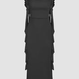 Sensational Dress Backless Spaghetti Strap Dress Monochrome Adjustable Sash Dress Lightweight Summery Bohemian Dresses