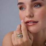 Two-tone stacking ring set shown in full