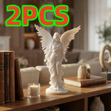 2-Piece Set of White Angel Statues, 3D Printed Ornaments, High-Quality European-Style Angel Creative Gifts, Desktop Decorations, Classic Desktop Decor and Gifts