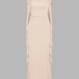 Sensational Dress Backless Spaghetti Strap Dress Monochrome Adjustable Sash Dress Lightweight Summery Bohemian Dresses