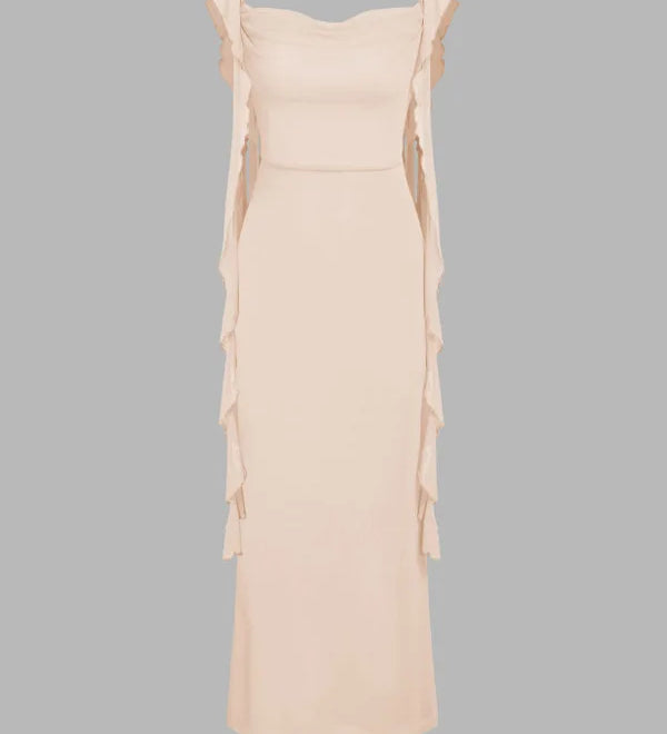 Sensational Dress Backless Spaghetti Strap Dress Monochrome Adjustable Sash Dress Lightweight Summery Bohemian Dresses