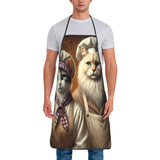 Gangsta Chef Cat Cooking Chicken Leg Apron  Barbecue Manicure Kitchen Accessories Cute Household Aprons without Pocket
