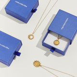 gold night sky spinning necklace