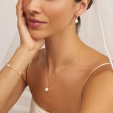 Gold Large Single Pearl Necklace