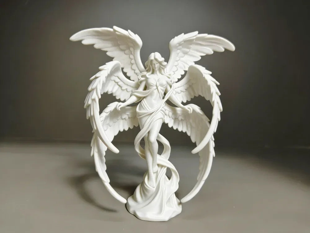 Light Luxury 3D Printed Angel Goddess Healing Ornament Pure White Wings Desktop Decoration Home Craft Art Gift For Peace