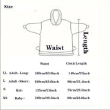 Winter Extra Long Hoodies for Women Homewear Adult Cartoon Sweatshirt Big Pocket Pullover Soft Cosy Wearable Oversized Blankets