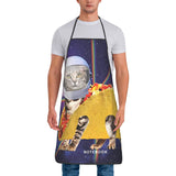 Gangsta Chef Cat Cooking Chicken Leg Apron  Barbecue Manicure Kitchen Accessories Cute Household Aprons without Pocket