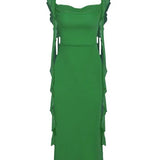 Sensational Dress Backless Spaghetti Strap Dress Monochrome Adjustable Sash Dress Lightweight Summery Bohemian Dresses