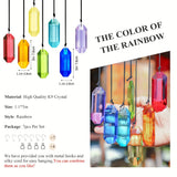 7pcs Crystal Suncatcher Prisms 3'' Indoor Window Hanging Ornament Rainbow Glass Prism Sun Catcher Decor for Home Garden Healing