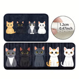 Cat Stripe Cartoon Kitchen Mats Non-Slip Runner Rugs with Playful Cat for Home, Bathroom, and Laundry Room Decor, Bathroom Decor