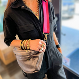 Cross Your Heart Sling - Leather Black