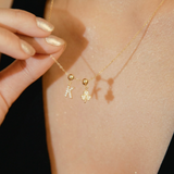 A Lucky Initial Charm Necklace Gold