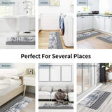 Cat Stripe Cartoon Kitchen Mats Non-Slip Runner Rugs with Playful Cat for Home, Bathroom, and Laundry Room Decor, Bathroom Decor