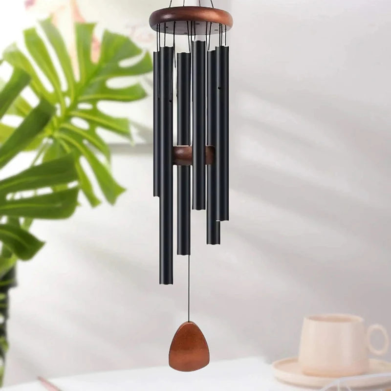 Classic 26 Inch Aluminum Pipe Wind Chimes With Wooden Hanging Tag Farmhouses Terraces Gardens Balcony Corridor Decoration