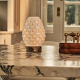 Serena Dark Brown – Emperdor Dark Marble Rechargeable Table Lamp with Porcelain