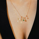 A Lucky Emerald Charm Necklace Gold