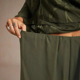 Straight Leg Pant With Chiffon Split Leg Overlay